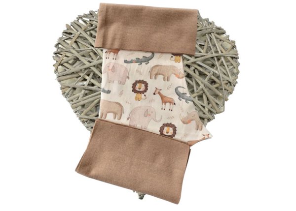 DIY Nähkit Stoff Zuschnitte plus Anleitung zum Nähen einer Babypumphose Design Safarikinder